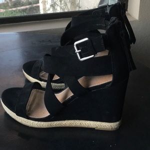 Faux Suede Espadrille Wedge